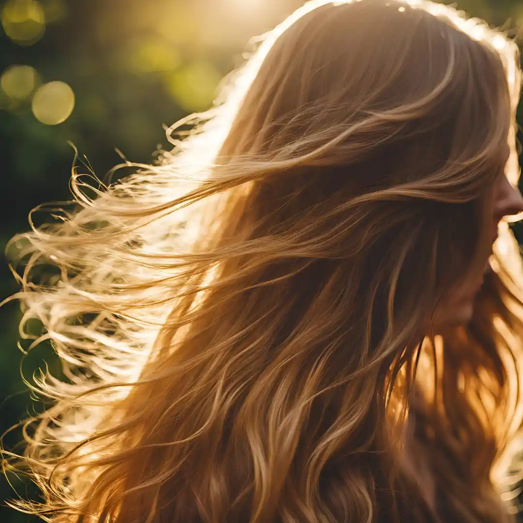 mujer cabello al aire